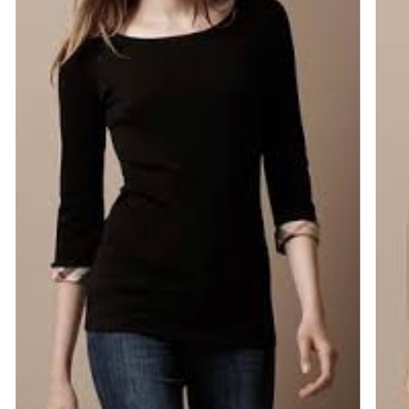 Burberry Brit check cuff 3/4 sleeve tee - Picture 3 of 8